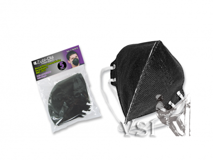ZUBIOLA 11902010 MASCARILLAS PARA POLVO. TERMOSELLADA. DESECHABLE. BOLSA X 5 UNIDADES. COLOR NEGRO.