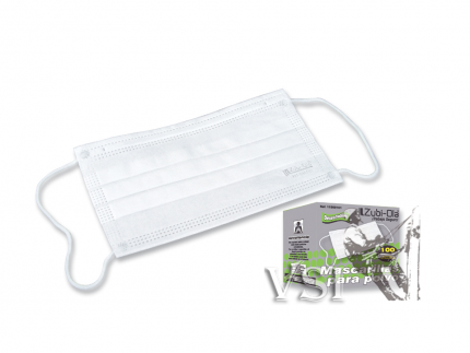ZUBIOLA 11905101 TAPABOCA RECTANGULAR, DESECHABLE. CAJA DISPENSADORA X 100 UNIDADES.