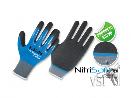 Guantes Zubiola Poliéster 15 gauge, recubiertos en Nitrilo • DIP TOTAL // DOBLE 