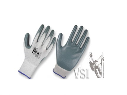 ZUBIOLA 11918506/07/08/09 GUANTES NYLON/FIBRA DE CARBONO RECUBIERTOS EN NITRILO COLOR GRIS "FÁCIL FLEX". PUÑO TEJIDO