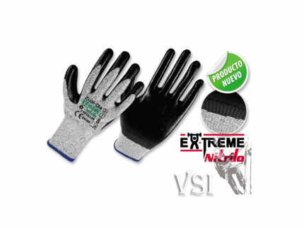 Guantes Fibra UHMWPE, recubiertos en Nitrilo. DIP NORMAL. Protección Anticorte N