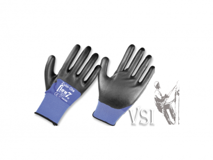 ZUBIOLA 11921078/79 GUANTES NYLON COLOR AZUL RECUBIERTOS EN NITRILO COLOR NEGRO “FLEX7”. PUÑO TEJIDO.