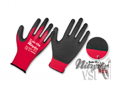 Guantes Zubiola Nylon Rojo recubiertos en Nitrilo negro “Nitrylon Red”