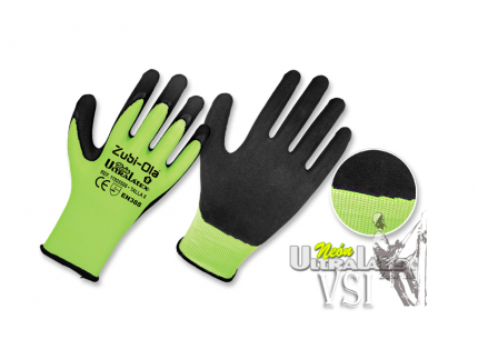 Guantes Zubiola Nylon Neón recubiertos en Látex color negro “Ultra Látex Neón”.