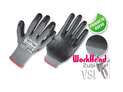 Guantes Zubiola Polycotton Gris, recubiertos en Látex Negro  DIP NORMAL  “WorkHa