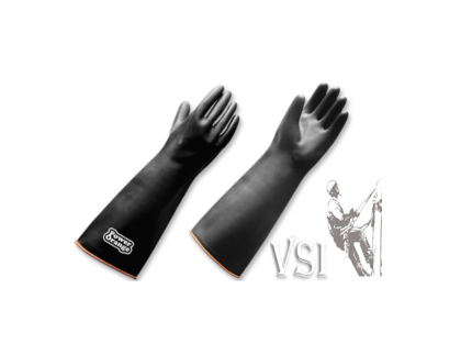 ZUBIOLA 11963318 GUANTES CAUCHO NEGRO. REVERSO NARANJA  LARGO 16” (40.64CM).BORDE RODILLO. “POWERORANGE”.