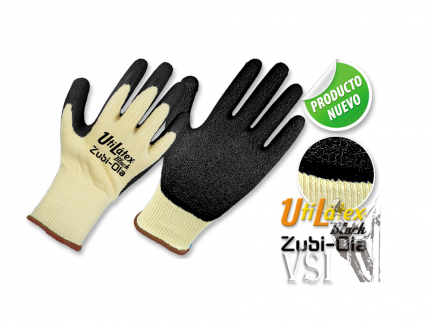 Guantes Zubiola Polycotton, recubiertos en Látex  DIP NORMAL “UtiLátex Black”. 