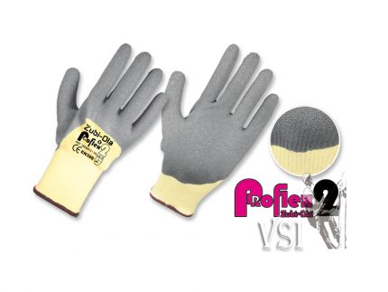 Guantes Zubiola Hilaza recubiertos en Látex  Corrugado Color Gris  “Proflex2”