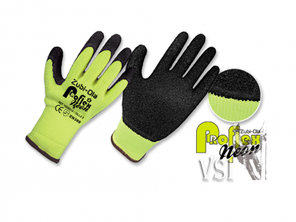 Guantes Zubiola Hilaza color Amarillo Neón,  DIP NORMAL “ProflexNeón”
