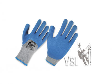 ZUBIOLA 19590015 GUANTES HILAZA COLOR GRIS, RECUBIERTOS EN LÁTEX CORRUGADO COLOR AZUL 3/4 DIP. PUÑO TEJIDO.