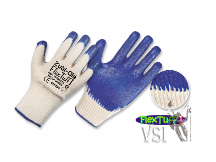 Guantes Zubiola Hilaza recubiertos en Látex Azul “Flextuff I”