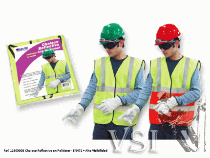 ZUBIOLA 11905008 CHALECO REFLECTIVO EN POLIÉSTER ALTA VISIBILIDAD EN471 DISPONIBLE EN COLOR VERDE NEÓN Y VERDE NEÓN / ROJO NEÓN