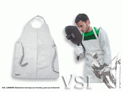 ZUBIOLA 11906009 DELANTAL EN CARNAZA CON TIRANTAS PARA USO INDUSTRIAL