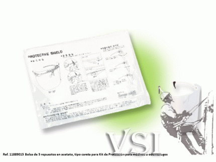ZUBIOLA 11889015 BOLSA DE REPUESTOS TIPO CARETA PARA KIT DE PROTECCIÓN-MÉDICOS U ODONTÓLOGOS.