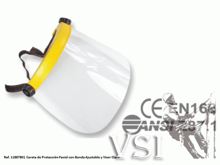 ZUBIOLA 11887801 CARETA DE PROTECCIÓN FACIAL CON BANDA AJUSTABLE Y VISOR CLARO