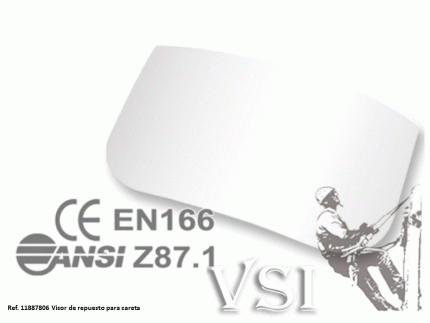 ZUBIOLA 11887806 VISOR DE REPUESTO PARA CARETA DE PROTECCIÓN FACIAL CON BANDA AJUSTABLE Y VISOR CLARO.