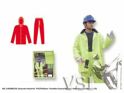 ZUBIOLA 11977007/08 CONJUNTO INDUSTRIAL PANTALÓN DE BABERO POLIÉSTER/PVC NEÓN 