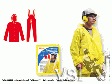 ZUBIOLA 11923002/03 CONJUNTO INDUSTRIAL PANTALÓN CINTURA ELÁSTICA PVC/POLIÉSTER AMARILLO NEÓN 