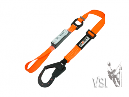 INSAFE IN 80202R1D ESLINGA SENCILLA CON ABSORBEDOR REGULABLE, GANCHO 2 ¼  DIELECTRICO CON ARGOLLA EN REATA