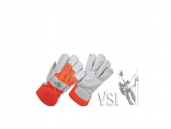 ZUBIOLA 11910748 GUANTES INDUSTRIALES EN CARNAZA Y TELA ALGODÓN ROJO NEÓN.  COSIDO CON KEVLAR®  “WOLF”.