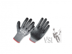 ZUBIOLA 11959003 GUANTES POLYCOTTON GRIS, RECUBIERTOS EN LÁTEX NEGRO  DIP NORMAL  “WORKHAND”. PUÑO TEJIDO.
