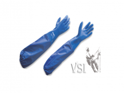 ZUBIOLA 11981617/16 GUANTES SEMICORRUGADOS, USO INDUSTRIAL COLOR AZUL  23.62” (60CM), CON MANGA  "BLUE PVC LONG".