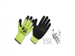 ZUBIOLA 19590014 GUANTES HILAZA COLOR AMARILLO NEÓN, RECUBIERTOS EN LÁTEX CORRUGADO. DIP NORMAL. “PROFLEXNEÓN”. PUÑO TEJIDO.